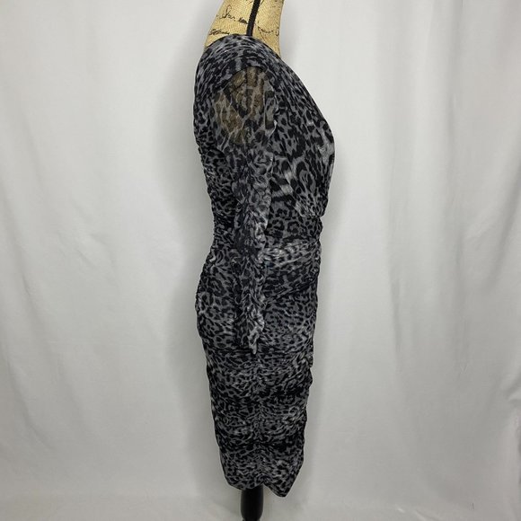 Tadashi Shoji Gray Leopard Cheetah Print Bodycon Dress - Picture 6 of 11